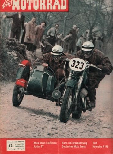 Titelbild der Zeitschrift DAS MOTORRAD 12/1956.