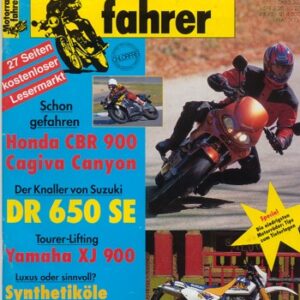 Motorradfahrer 12/1995 – Test Suzuki DR 650 SE; Cagiva Canyon 600; Yamaha XJ 900 S Diversion; Honda CBR 900 RR Fireblade