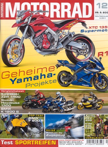 MOTORRAD 12/2006 – Test BMW F 800 S; MV Agusta F4 1000 R; BMW K 1200 S; Kawasaki ZZR 1400