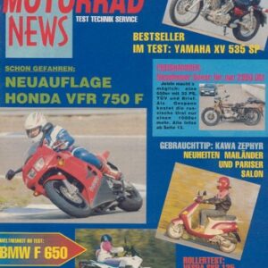 MOTORRAD NEWS 12/1993 – BMW F 650 mit 35 kW (48 PS) Test & Technik; Yamaha XV 535 SP mit 34 kW (46 PS) Test & Technik