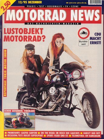 MOTORRAD NEWS 12/1995 – Cagiva Canyon 600 mit 25 kW (34 PS) Probefahrt; Kawasaki GPX 600 R mit 57 kW (78 PS) Probefahrt