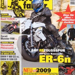 Motorradfahrer 12/2008 – Ducati Monster 1100 mit 70 kW (95 PS) Test & Technik; Buell 1125 CR mit 109 kW (148 PS) Test & Technik