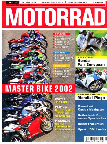 MOTORRAD 12/2002 – Test HONDA ST 1300 Pan European; Harley-Davidson V-Rod; Honda F6C Valkyrie; Test Cagiva Navigator