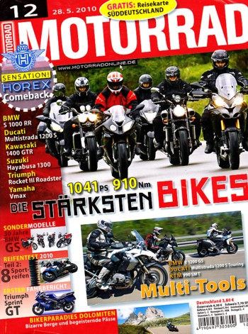 MOTORRAD 12/2010 – BMW S 1000 RR; Ducati Multistrada 1200 S; Kawasaki 1400 GTR; Suzuki Hayabusa 1300