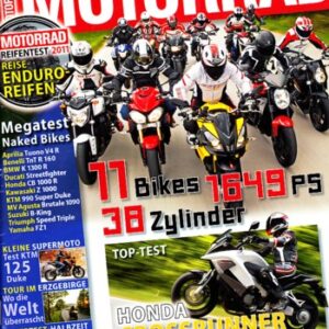 MOTORRAD 12/2011 – Test Honda Crossrunner; Vergleich Aprilia Tuono V4 R APRC; Vergleich Benelli TnT R 160; Vergleich BMW K 1300 R