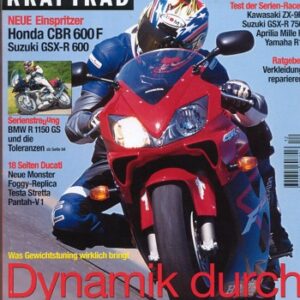 MO 12/2000 – Aprilia RSV Mille R mit 98 kW (134 PS) das Jens Kuck-Einsatzgerät; BMW R 1150 GS, Motor- und Fahrwerksunterschiede