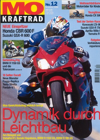 MO 12/2000 – Aprilia RSV Mille R mit 98 kW (134 PS) das Jens Kuck-Einsatzgerät; BMW R 1150 GS, Motor- und Fahrwerksunterschiede