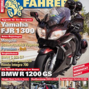 TOURENFAHRER 12/2012 – BMW G 650 GS Sertão mit 35 kW (48 PS) im Touren-Test, Yamaha XTZ 660 Ténéré mit 35 kW (48 PS) + ABS im Touren-Test