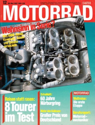 MOTORRAD 12/1987 – Suzuki GSX 400 E; Yamaha SR 500; Honda XL 600 V Transalp; Kawasaki KLR 650