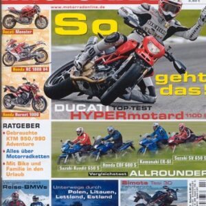 MOTORRAD 13/2007 – Test Ducati Hypermotard 1100 S; Honda CBF 600 S; Suzuki Bandit 650 S; Kawasaki ER-6f