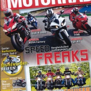 MOTORRAD 13/2009 – Test Triumph Thunderbird, hier; Aprilia RSV4 Factory; Ducati 1198; Suzuki GSX-R 1000