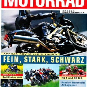 MOTORRAD 13/2002 – Test Buell XB9R Firebolt; Test Aprilia RSV mille R Tuono; Suzuki DL 1000 V-Strom; Yamaha TDM 900