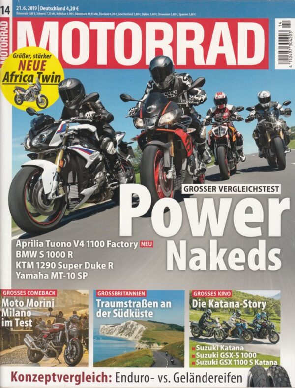 14 MOTORRAD 14/2019 – Aprilia Tuono V4 1100, BMW S 1000 R, KTM 1290 Super Duke R
