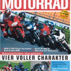 MOTORRAD 14/2003 – BMW R 1100 S Boxercup-Replika; Buell XB9R Firebolt; Ducati SS 1000 DS; Moto Guzzi V11 Le Mans Rossa Corsa