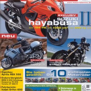 MOTORRAD 15/2007 – Suzuki Hayabusa 1300; Test Triumph Street Triple; Test Kawasaki 1400 GTR; Test Italjet Grifon 650