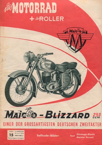das MOTORRAD + der ROLLER 15/1954 – Test Zündapp Elastic, Test & Technik; Test Meister Saxoni, hier ein Moped-Test