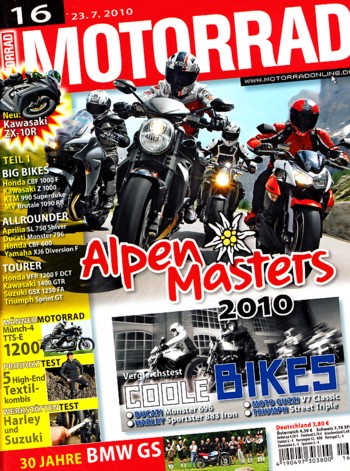 MOTORRAD 16/2010 – Aprilia SL 750 Shiver; Yamaha XJ6 Diversion F; Honda CBF 600; Ducati Monster 796
