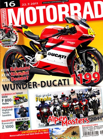 MOTORRAD 16/2011 – Test Honda Gold Wing; Test MV Agusta F4 RR; Yamaha FZ1, hier zum Dark Fighter umgebaut; Test Yamaha EC-03