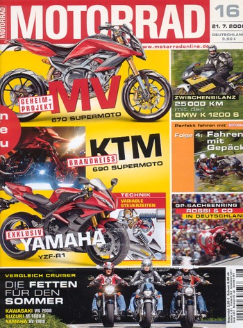 MOTORRAD 16/2006 – Test BMW R 1200 R; Test BMW K 1200 S; Test Jawa 650 Style; KTM 450 SX-F, Modelljahr 2007