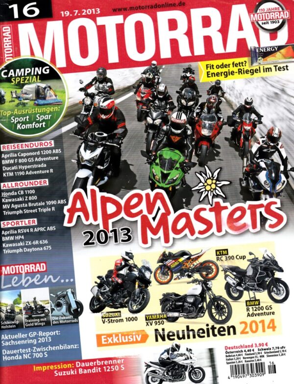 MOTORRAD 16/2013 – Aprilia Caponord 1200; BMW F 800 GS Adventure; Ducati Hyperstrada; KTM 1190 Adventure R