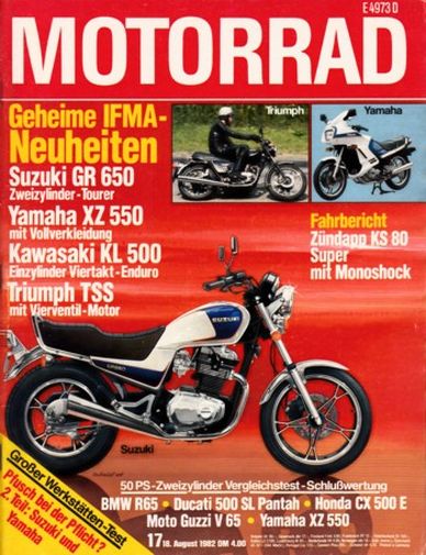 MOTORRAD 17/1982 – Test Triumph TSS mit 42 kW (57 PS) im Test; Honda CX 500 E mit 37 kW (50 PS) im Vergleichstest