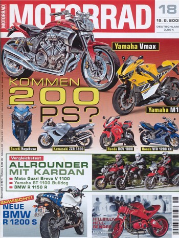 MOTORRAD 18/2005 – BMW R 1150 R; Moto Guzzi Breva V 1100; Yamaha BT 1100 Bulldog; Husqvarna SM 610