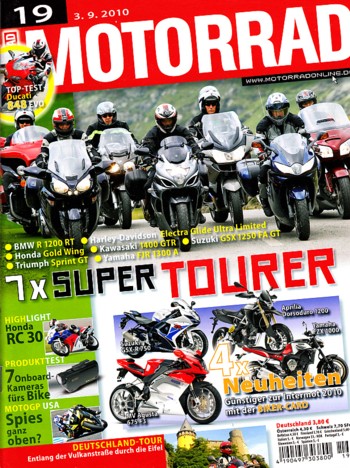 MOTORRAD 19/2010 – HONDA VFR 750 R; BMW R 1200 RT; Harley-Davidson Electra Glide Ultra Limited; Honda Gold Wing