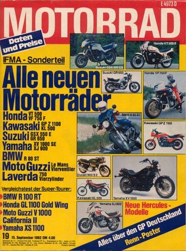 MOTORRAD 19/1982 – Test Fantic 125 Strada mit 13 kW (17 PS) Test & Technik; BMW R 100 RT mit 51 kW (70 PS) im Vergleichstest