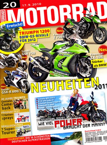 MOTORRAD 20/2010 – BMW R 1200 RT; Harley-Davidson Electra Glide Ultra Limited; Honda Gold Wing; Kawasaki 1400 GTR
