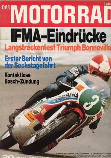 DAS MOTORRAD 20/1972 – Triumph Bonneville 650 mit 36 kW (49 PS) im Langstreckentest