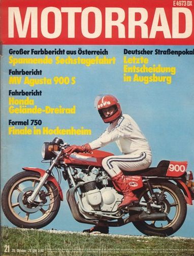 MOTORRAD 21/1976 – Test MV Agusta 900 S; Test Royal Enfield Bullet 350; Test Yamaha Mokicks FS 1 G + FS 1 G/DX + TY 50 M