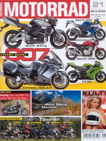MOTORRAD 21/2006 – Ducati Multistrada 1100 / S; Test Harley-Davidson Dyna Low Rider; BMW F 800 ST; Honda Deauville