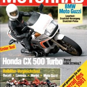 MOTORRAD 22/1981 – Test Honda CX 500 Turbo mit 60 kW (82 PS) Test & Technik; Ducati Pantah 500 SL mit 34 kW (46 PS) im Vergleichstest