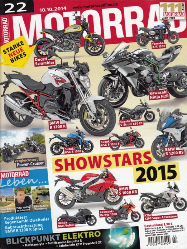 MOTORRAD 22/2014 – BMW R 1200 R; Kawasaki Ninja H2; Harley-Davidson V-Rod Muscle; Honda Gold Wing F6C