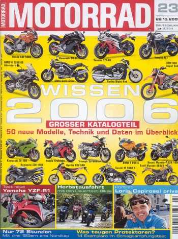 MOTORRAD 23/2005 – Test Yamaha YZF-R1; Bimota DB5 1000; Honda CBR 600 RR; Test Cagiva Raptor 650