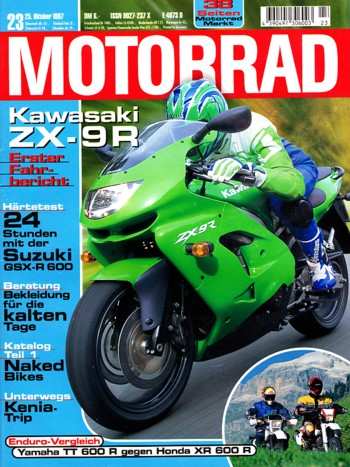 MOTORRAD 23/1997 – Kawasaki ZX-9R Ninja; Honda XR 600 R; Yamaha TT 600 R; Yamaha GTS 1000, ab Modell 1993, gebraucht kaufen