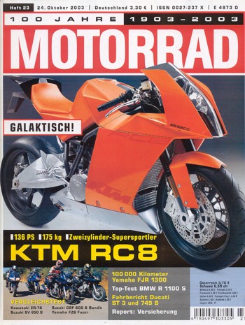 MOTORRAD 23/2003 – Kawasaki ZR-7 S; Suzuki GSF 600 S Bandit; Suzuki SV 650 S; Yamaha FZ6 Fazer