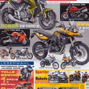 MOTORRAD 24/2007 – Test Triumph Rocket III Touring; Honda CBR 600 RR; BMW HP2 Megamoto; Honda Hornet 600