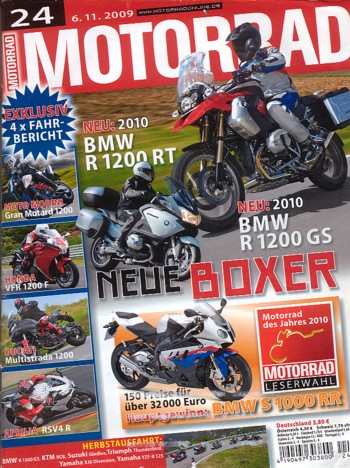 MOTORRAD 24/2009 – Vorstellung BMW R 1200 GS; Test Honda VFR 1200 F; Test Aprilia RSV4 R; Vorstellung Ducati Multistrada 1200