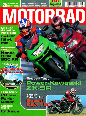 MOTORRAD 25/1997 – Test Kawasaki ZX-9R Ninja; Suzuki GSX 750; BMW R 100 R, hier von Pohn getunt als Königswellen-Boxer