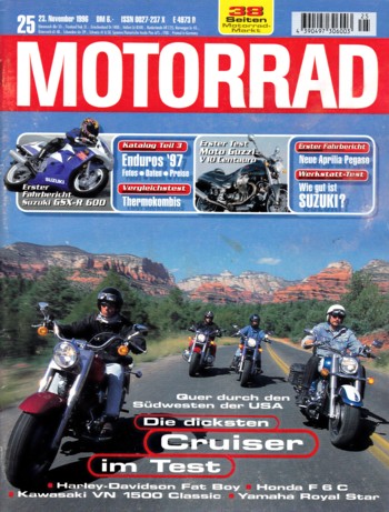 MOTORRAD 25/1996 – Harley-Davidson Fat Boy; Honda F6C Valkyrie; Kawasaki VN 1500 Classic; Yamaha XVZ 1300 A Royal Star