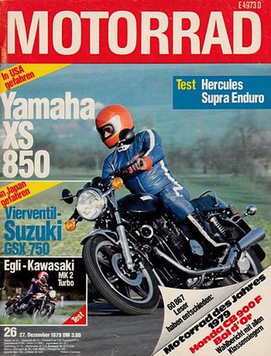 MOTORRAD 26/1979 – Test Yamaha XS 850; Test Suzuki GSX 750 ET; Test Hercules Supra Enduro