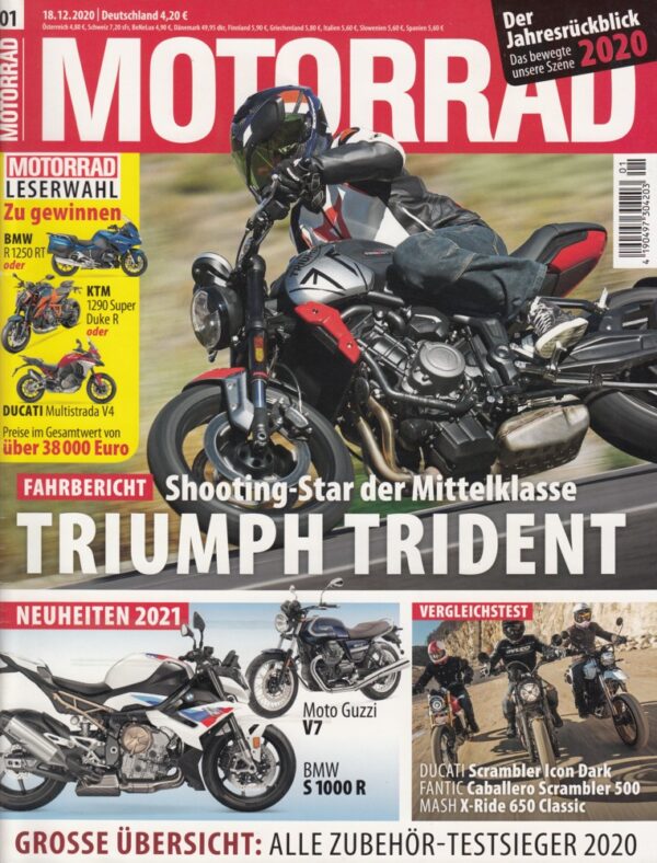MOTORRAD 01/2021 – Triumph Trident 660, BMW S 1000 R, Ducati Scrambler