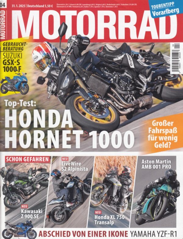 MOTORRAD 04/2025 – Top-Test Honda Hornet 1000, Abschied Yamaha YZF-R1