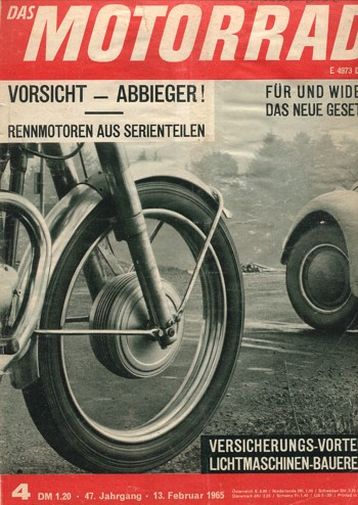 DAS MOTORRAD 4/1965 – Puch – die Geschichte einer Weltmarke; Rennmotoren aus Serienteilen