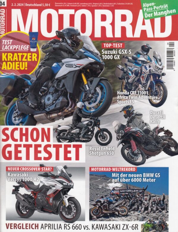 MOTORRAD 04/2024 – Vergleich Aprilia RS 660 vs. Kawasaki ZX-6R
