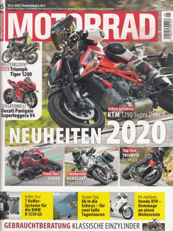 MOTORRAD 05/2020 – Neuheiten 2020, Triumph Tiger 1200, Ducati Superleggera V4