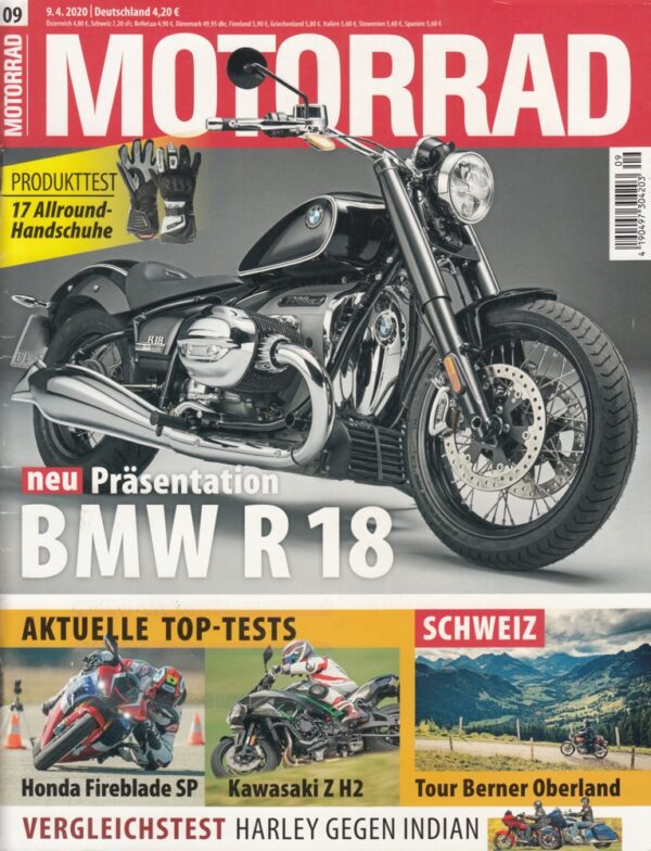 09 MOTORRAD 09/2020 – BMW R18, Harley gegen Indian, Fireblade, Z H2