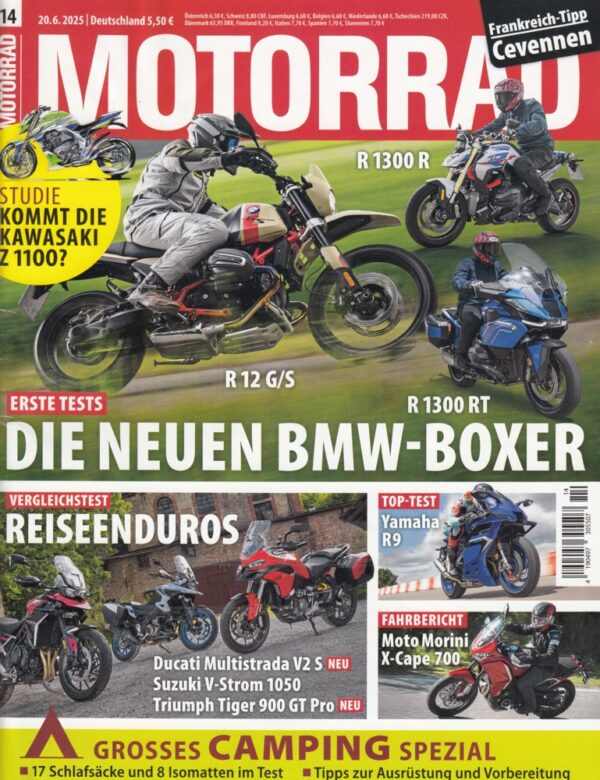 14 MOTORRAD 14/2025 – neue BMW Boxer R 12 G/S, R 1300 R, R 1300 RT