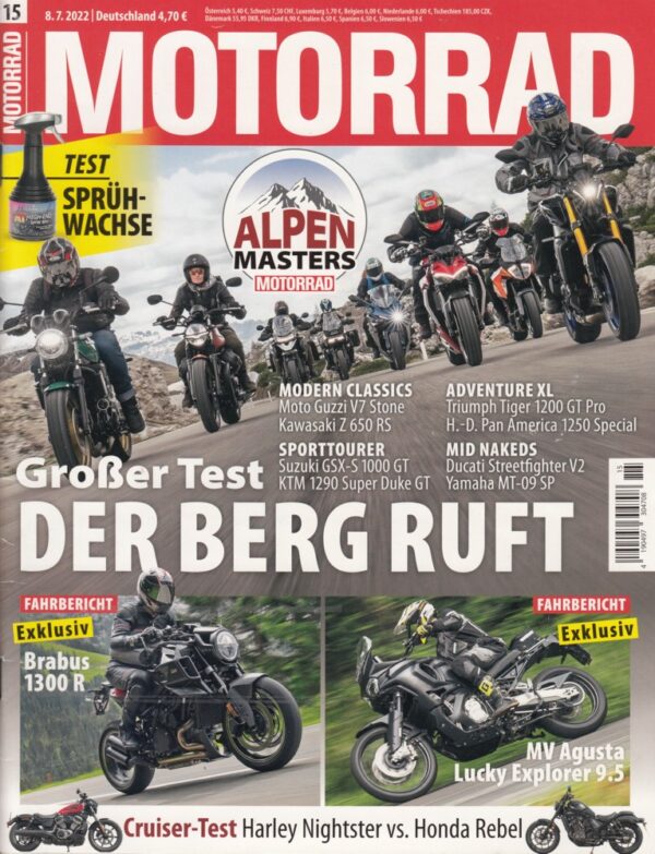 MOTORRAD 15/2022 – Alpen Masters 2022, Fahrbericht Brabus 1300 R